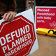 Right-to-life advocate Linda Heilman prays during a sit-in in front of a proposed Planned Parenthood location in Washington, D.C., on Sept. 21, 2015.
Win McNamee/Getty Images